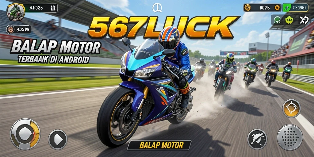 Tampilan antarmuka yang menarik dari game Balap Motor 567LUCK.