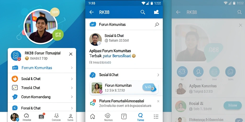 Screenshot antarmuka RK88 menampilkan fitur Forum Komunitas yang interaktif.