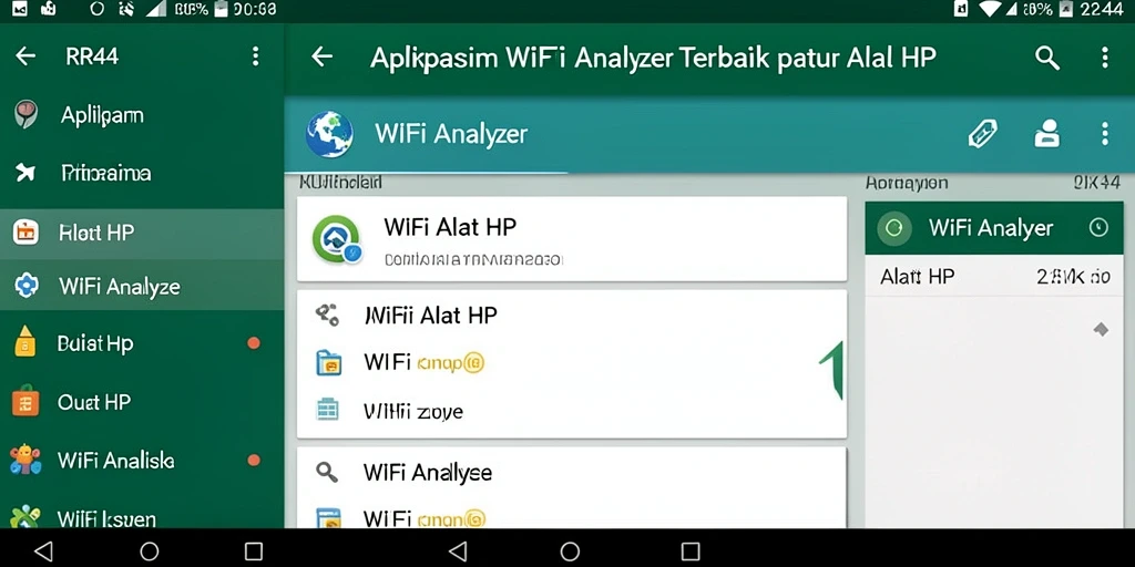 Antarmuka aplikasi RR44 yang memudahkan analisis WiFi.