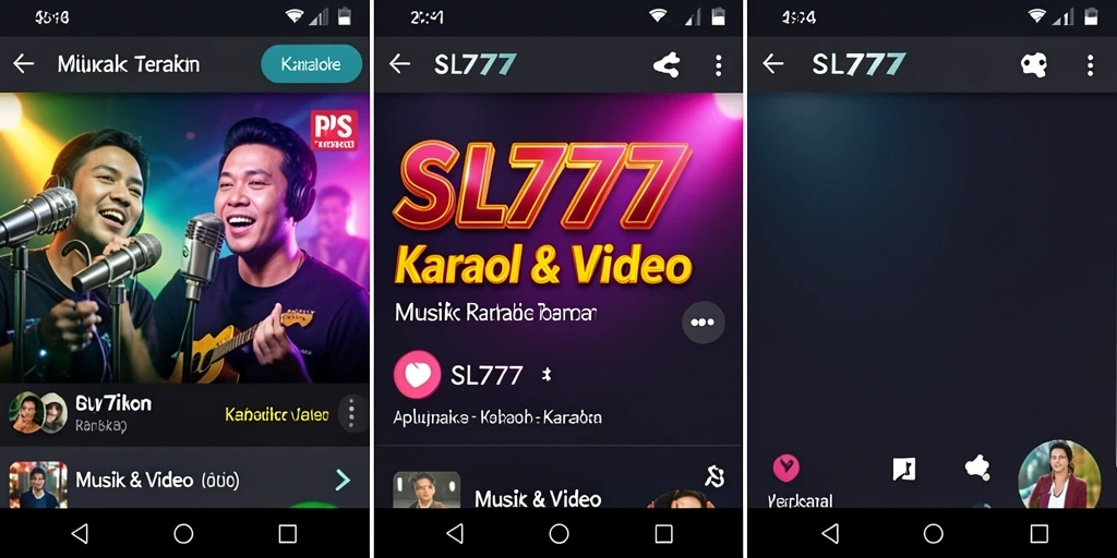 Tampilan antarmuka pengguna SL777 yang menarik untuk karaoke.