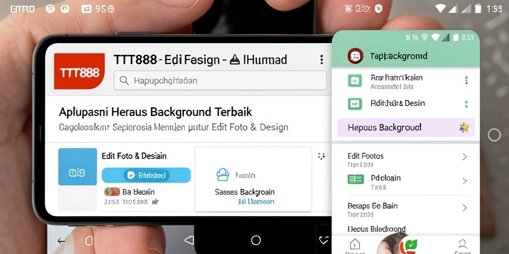 Antarmuka aplikasi TTT888 yang intuitif untuk hapus background.