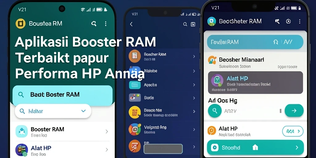 Tampilan antarmuka pengguna V21 yang sederhana dan efisien untuk pembersihan RAM.