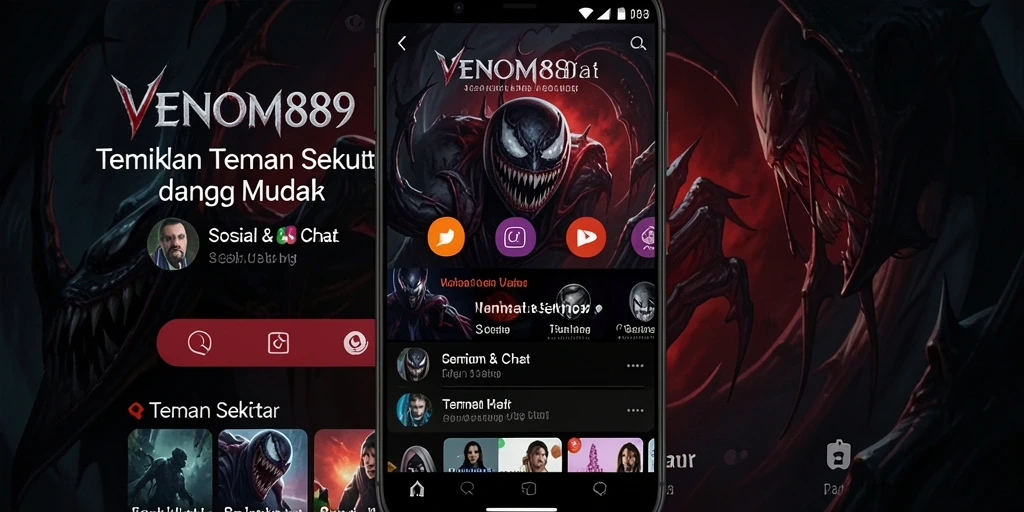 Antarmuka VENOM889 yang menarik dan fungsi pencarian teman yang intuitif.